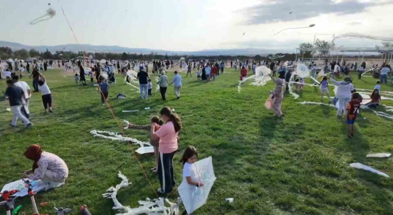 Suluovada uçurtma şenliğinde gökyüzü renklendi, çocuklar ve aileleri eğlendi