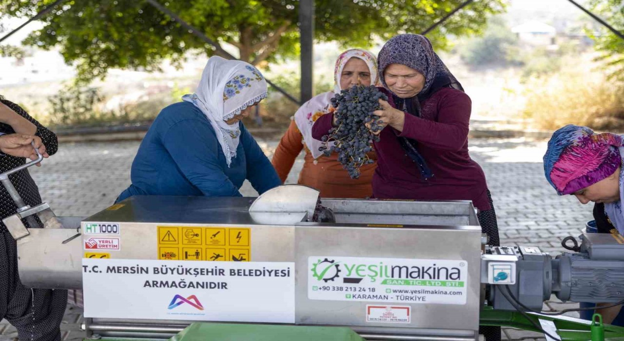 Tarsusta üreticilere üzüm sıkma makinesi desteği