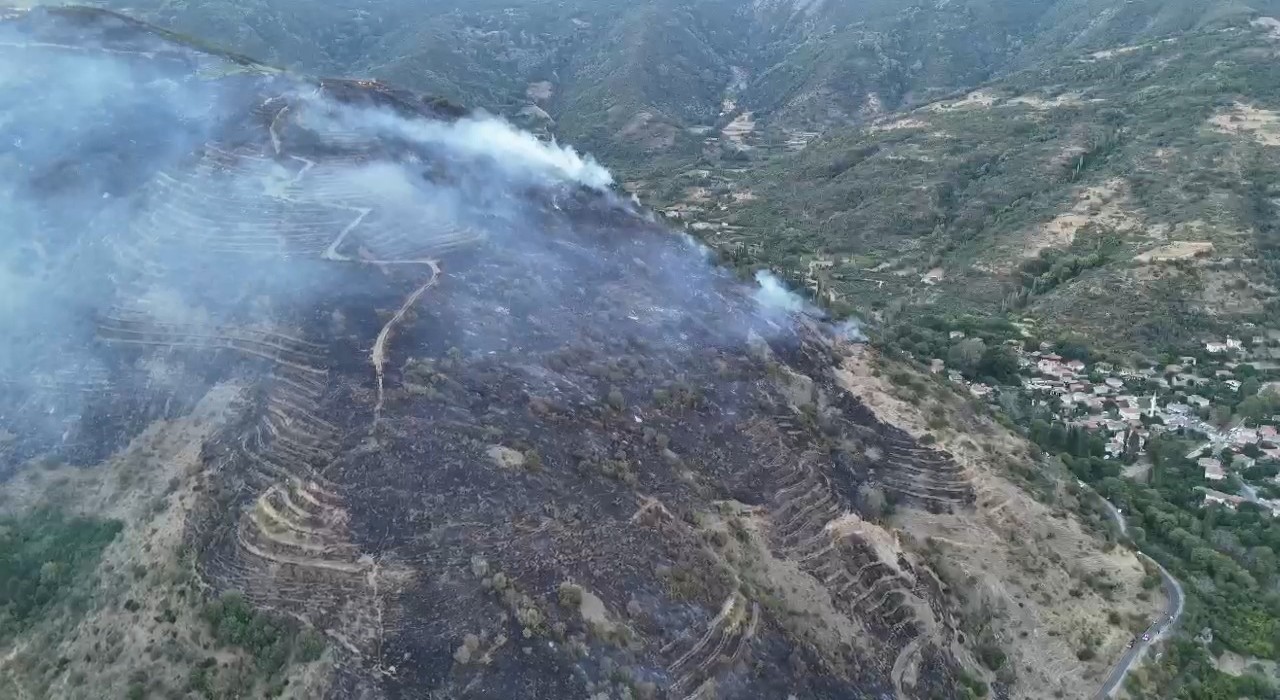 Tekirdağdaki orman yangınını söndürme çalışmaları sürüyor