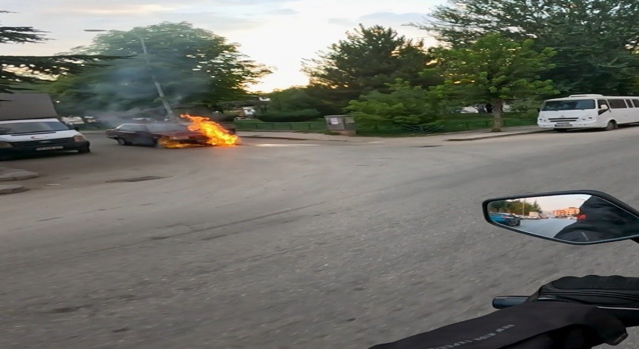 Tofaşın alev alev yandığı anlar kask kamerasında