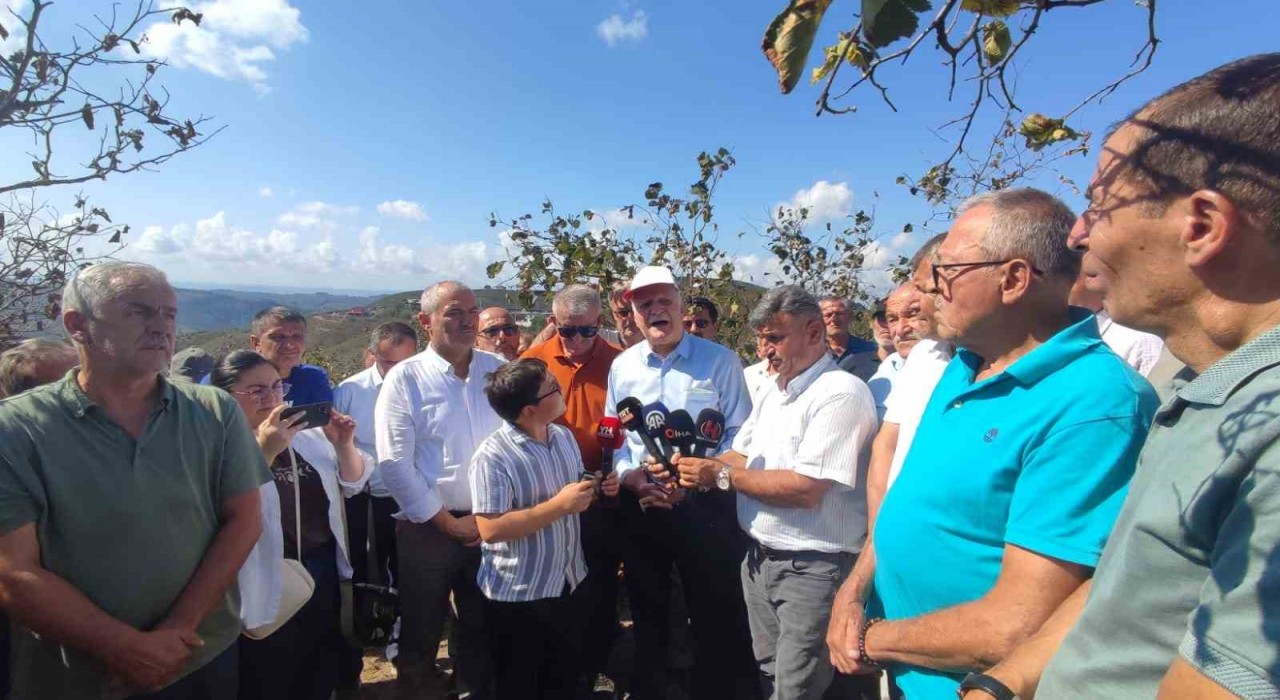 TZOB Genel Başkanı Bayraktar, Sakaryada kuraklıktan zarar gören fındık bahçelerini inceledi