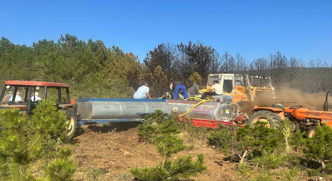 Uşaktaki orman yangını kısmen kontrol altına alındı