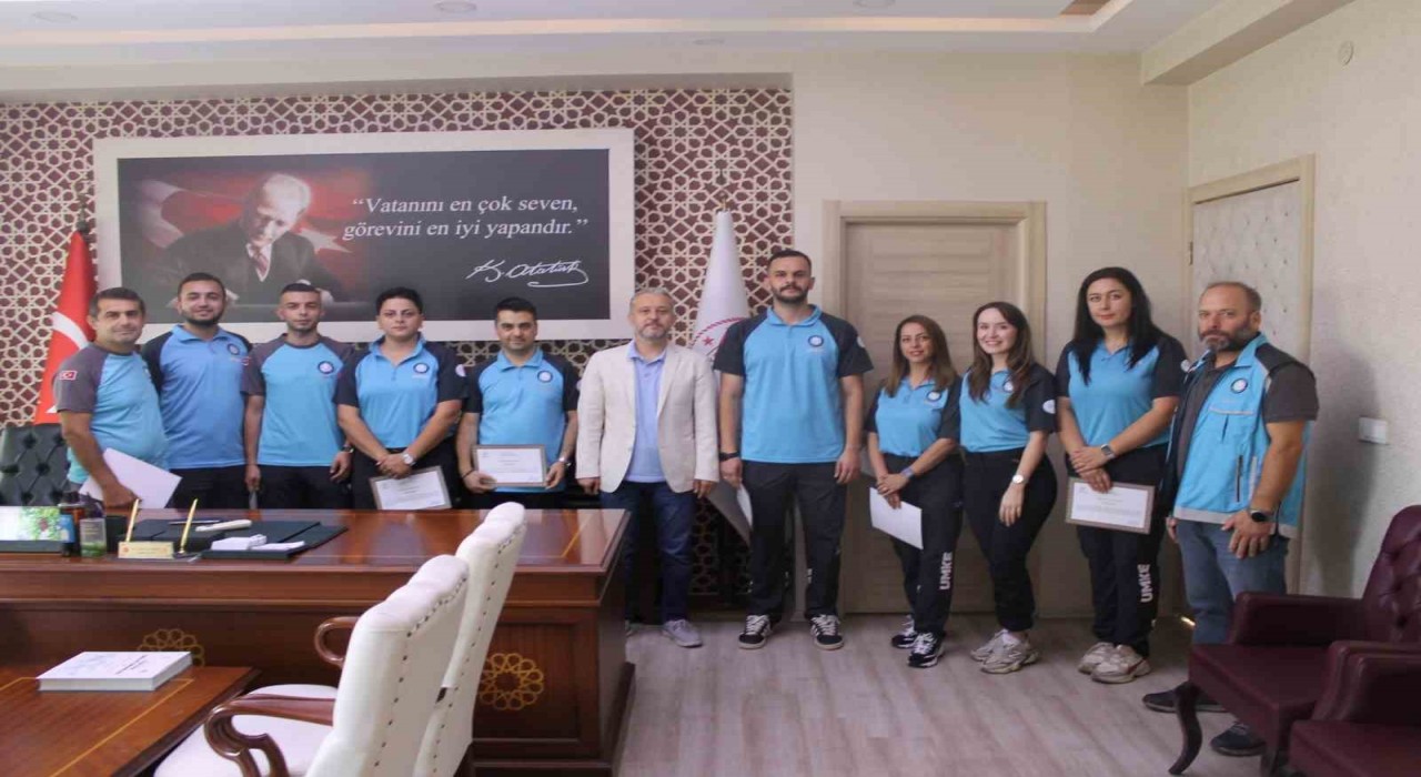 Yangında görev alan UMKE ekibine teşekkür belgesi