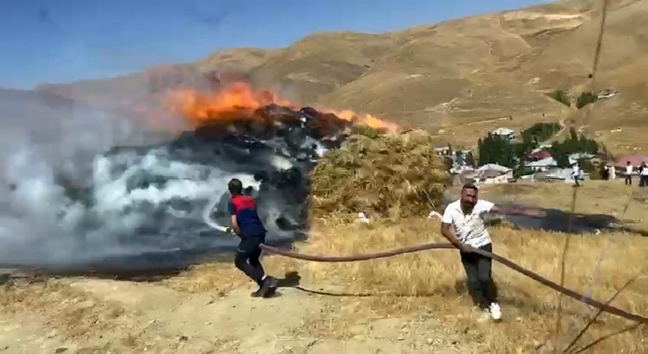 Yüksekovada anız yangını: 4 bin bağ ot kül oldu