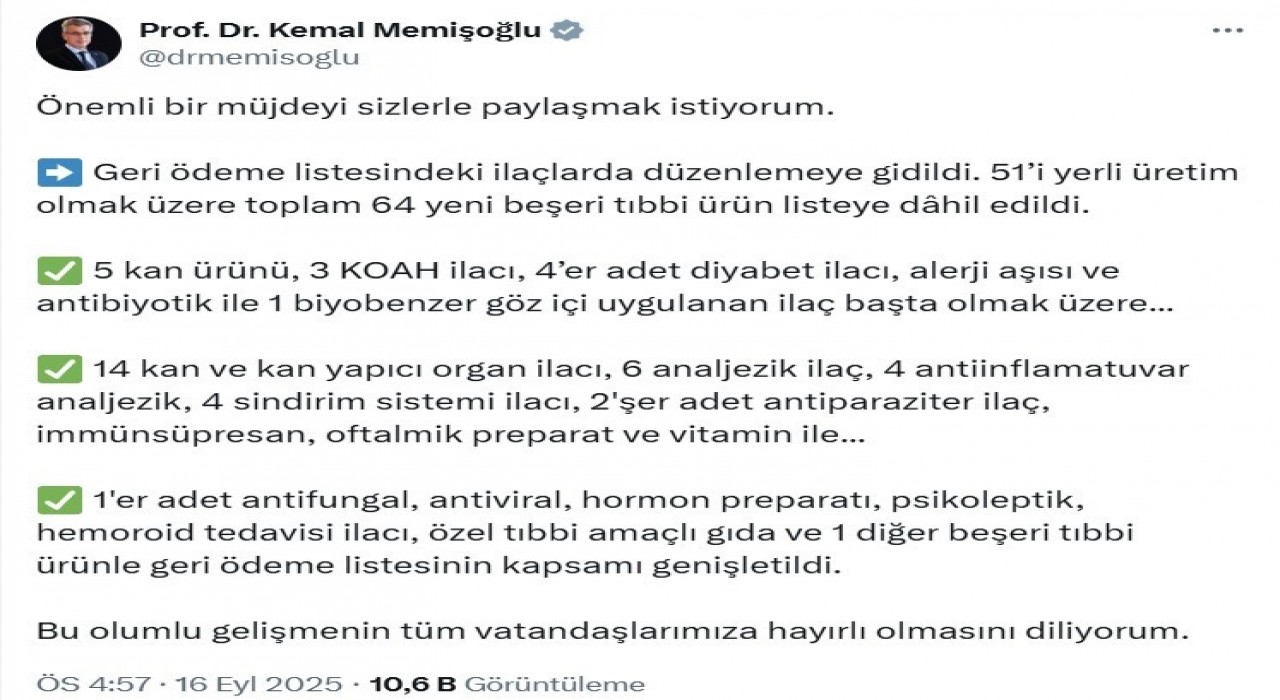 Bakan Memişoğlundan müjde