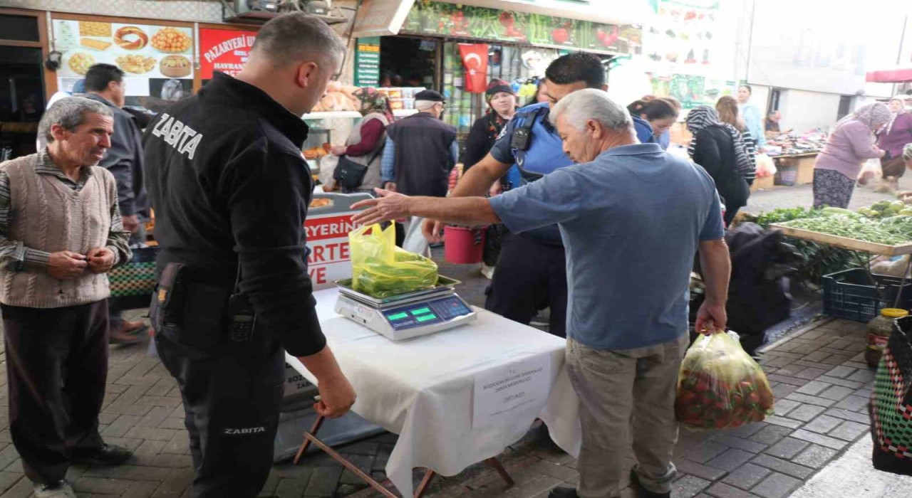 Bozdoğan Salı Pazarında Tartı Kontrol Noktası uygulaması