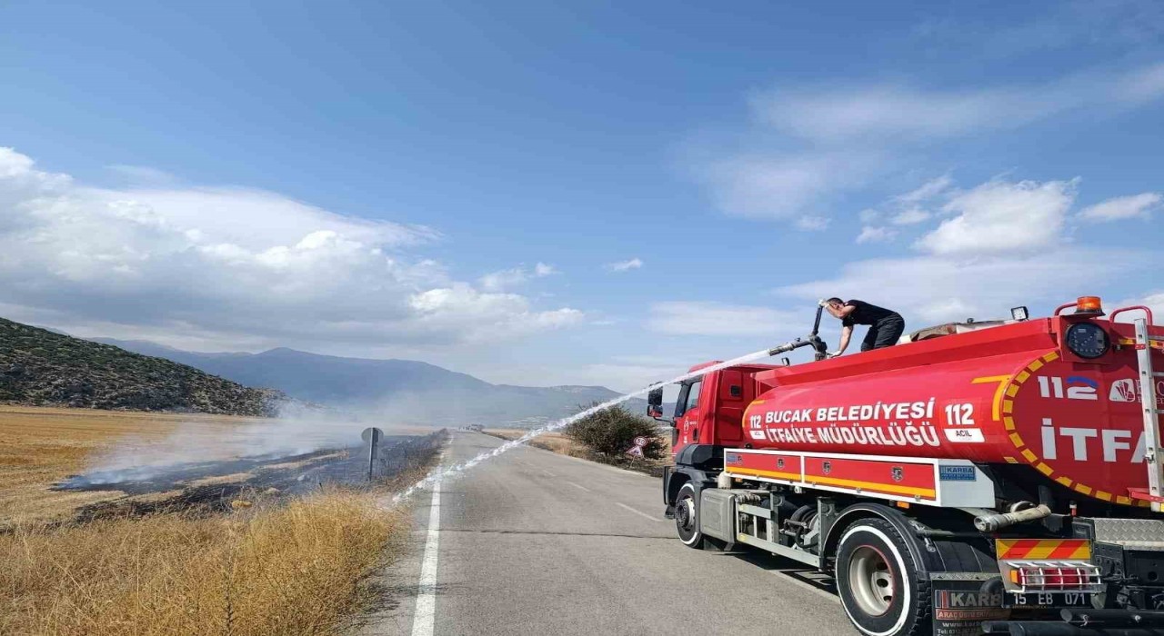 Bucakta arazi yangını