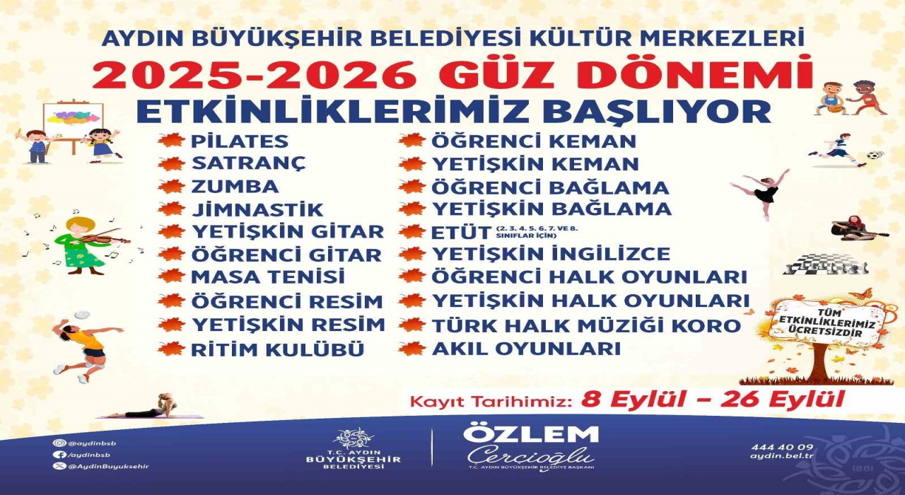 Büyükşehirde Güz Dönemi Etkinlikleri kayıtları başladı