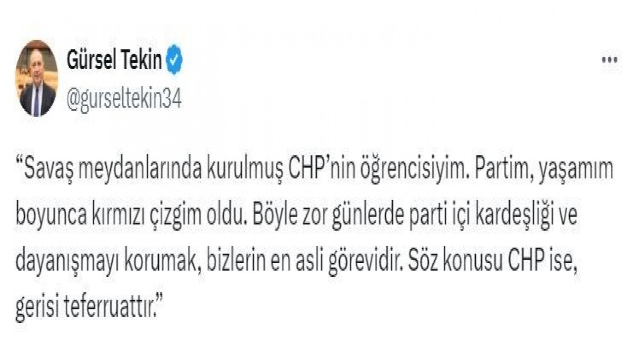 CHP İstanbul İl Başkanlığına kayyum olarak atanan Gürsel Tekinden ilk açıklama
