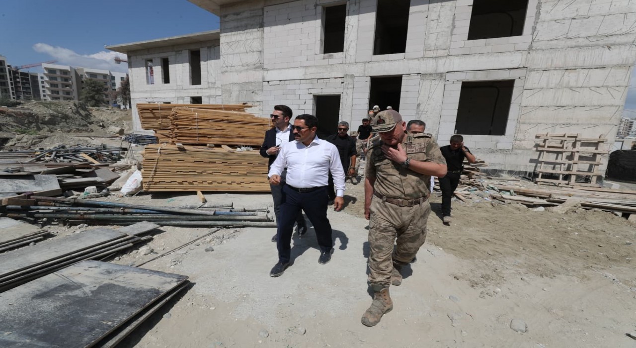 Defnede jandarma hizmet binalarının inşası sürüyor