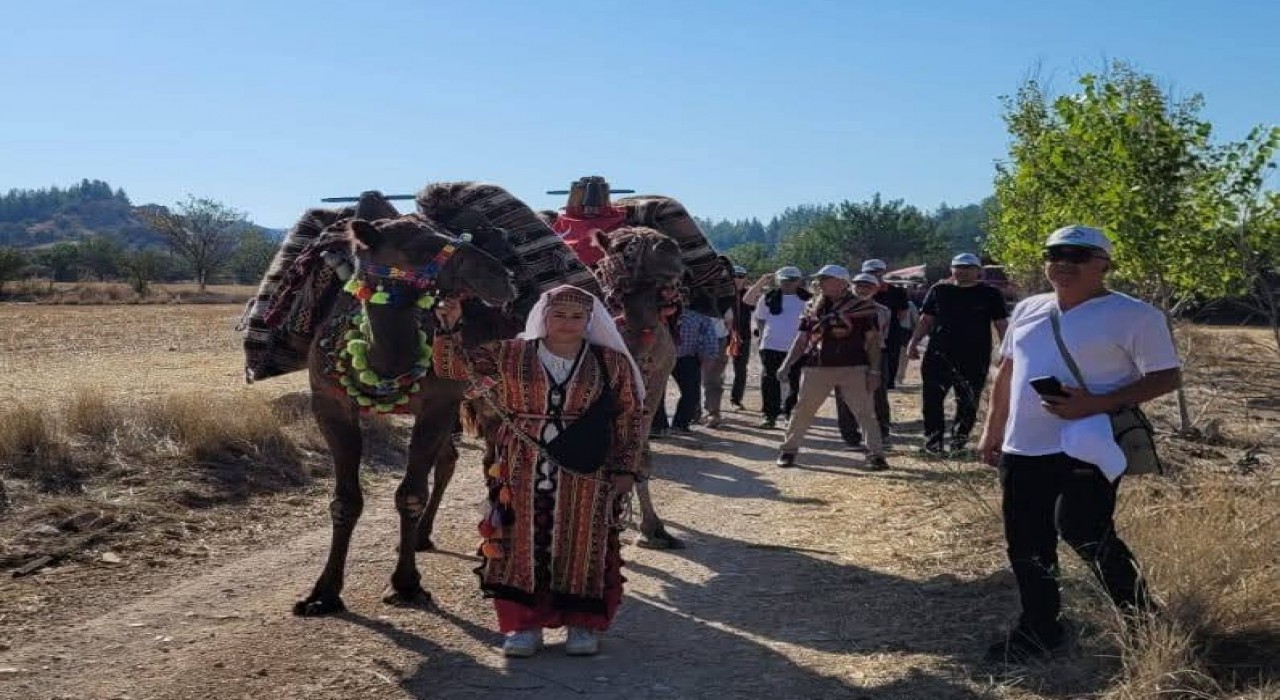 Deve kervanı 105 yıl sonra tarihi Hançalar Köprüsünden geçti