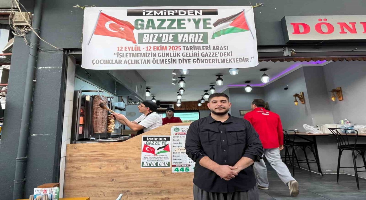 Dönerci bir aylık kazancını Gazzeye bağışladı