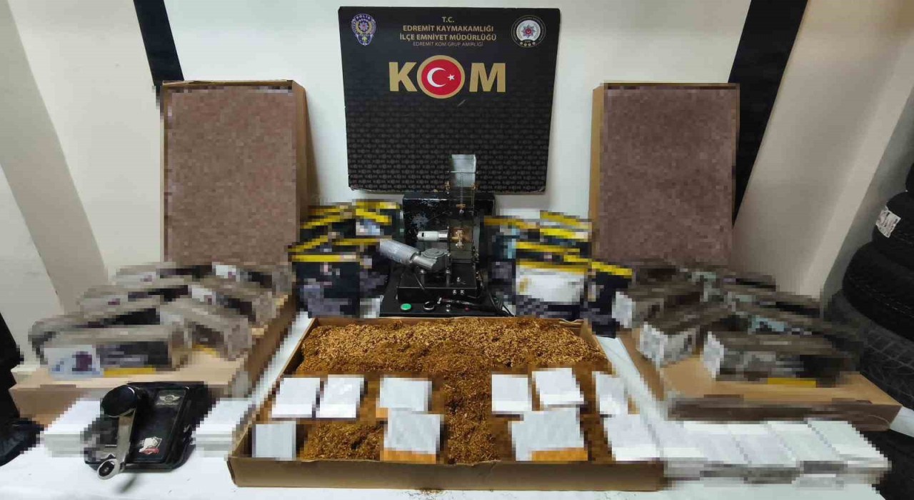 Edremitte kaçak tütün operasyonu