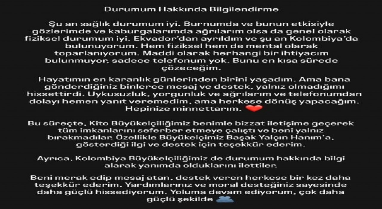 Ekvatorda saldırıya uğradığını paylaşan Türk gezginle Türk Büyükelçiliği temasa geçti