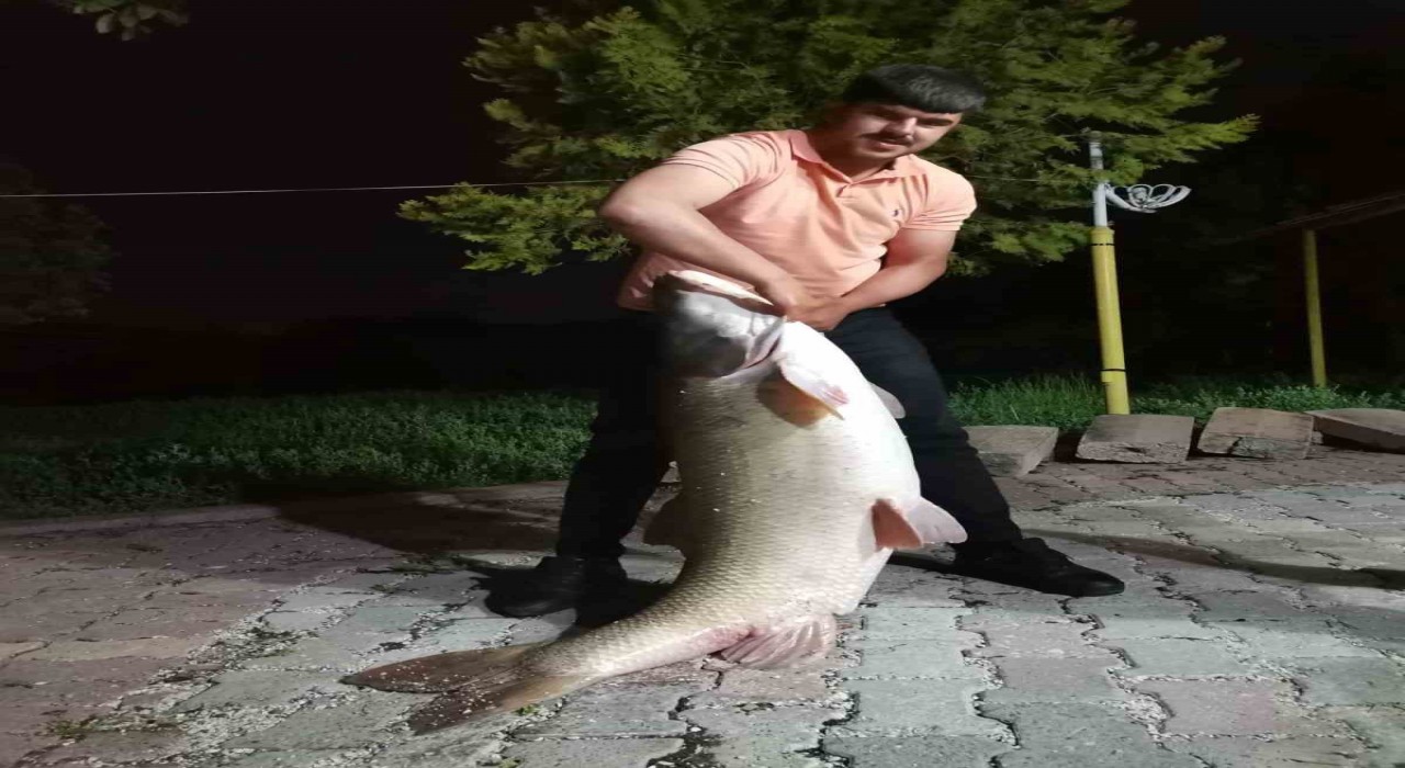 Elazığda baba-oğul 75 kiloluk dev turna balığı yakaladı