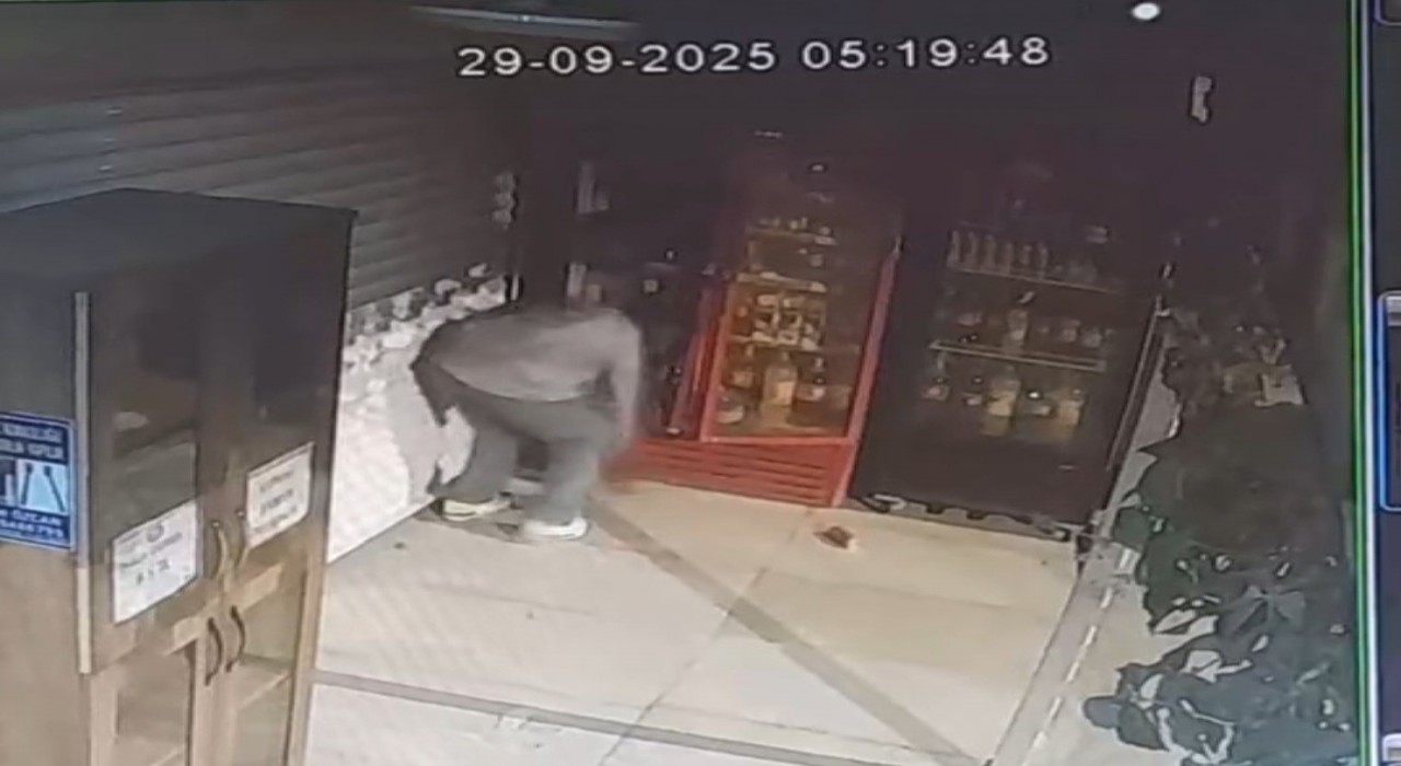 Elazığda büfeden hırsızlık kamerada