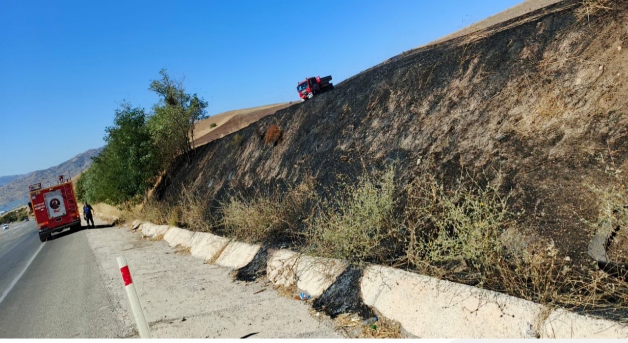 Elazığda otluk alanda yangın