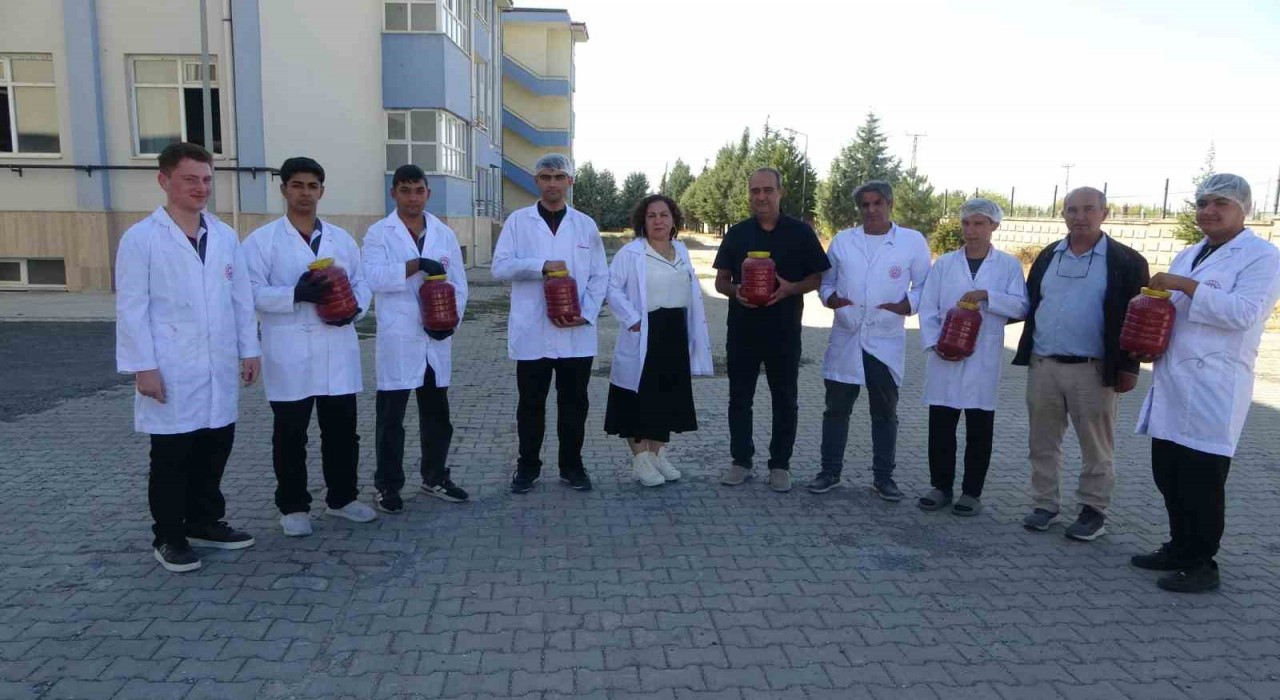 Fabrika gibi okul: Malatyada öğrenciler domates yetiştirip salça üretiyor