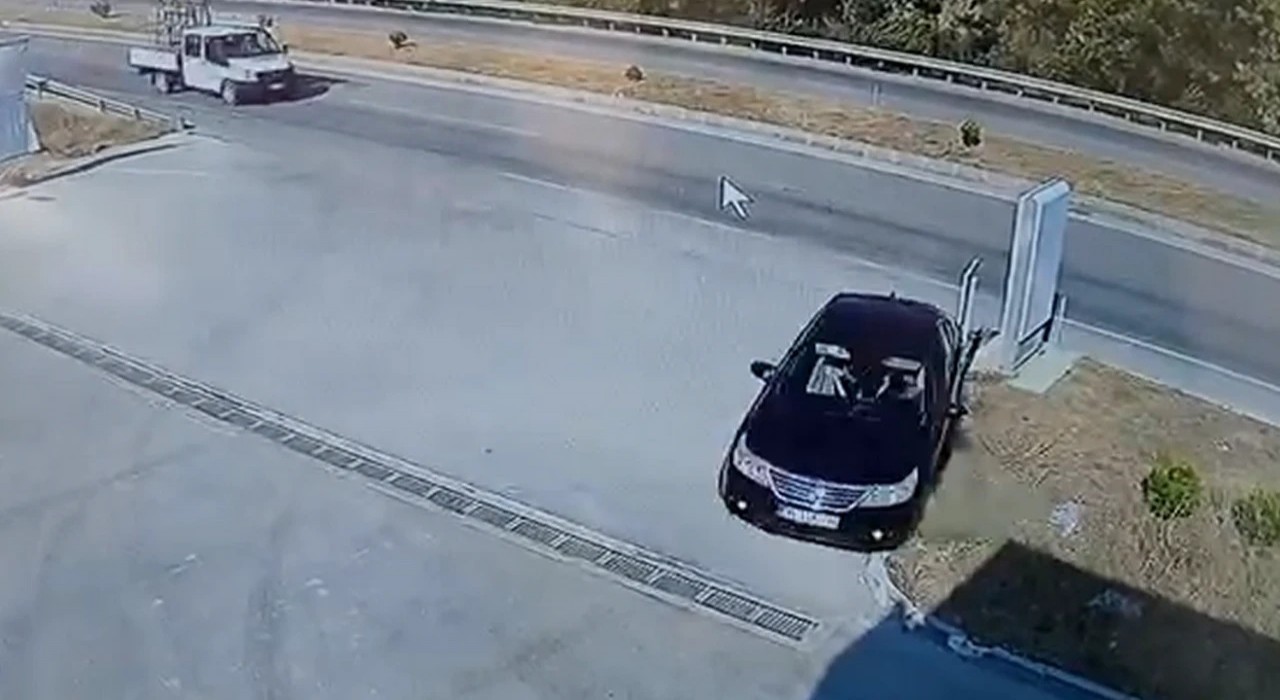 Faciadan dönüldü, otomobil akaryakıt istasyonuna sürüklendi