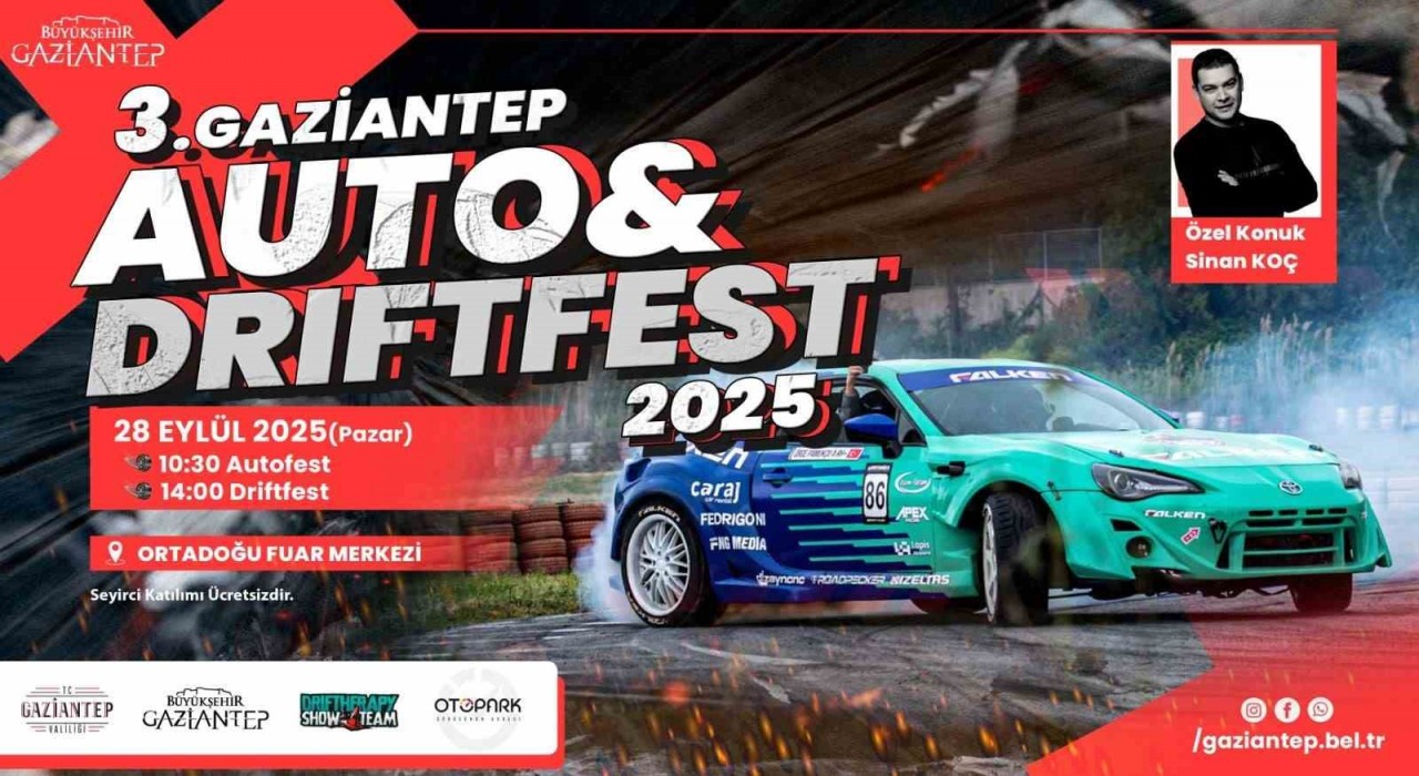 Gaziantepte Auto ve Drift Fest 2025 heyecanı başlıyor
