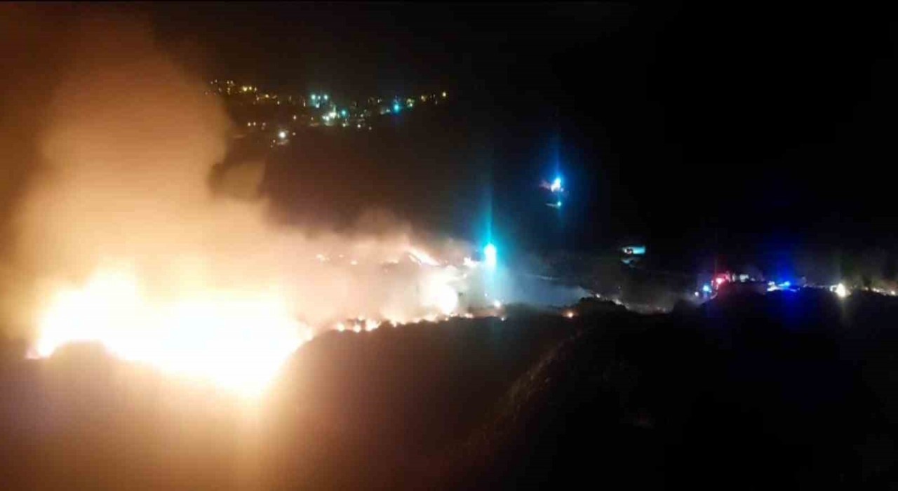 Giresun Şebinkarahisarda çöp toplama alanında yangın