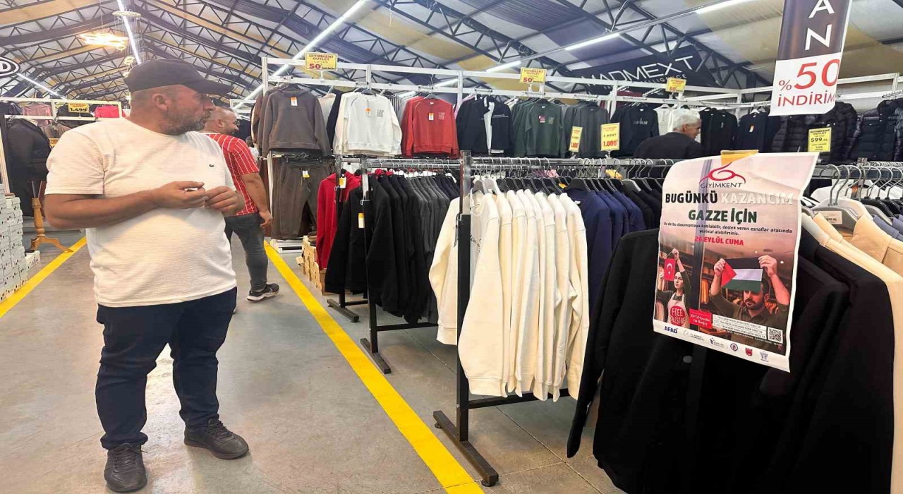 Giyimkent esnafından Gazzeye destek