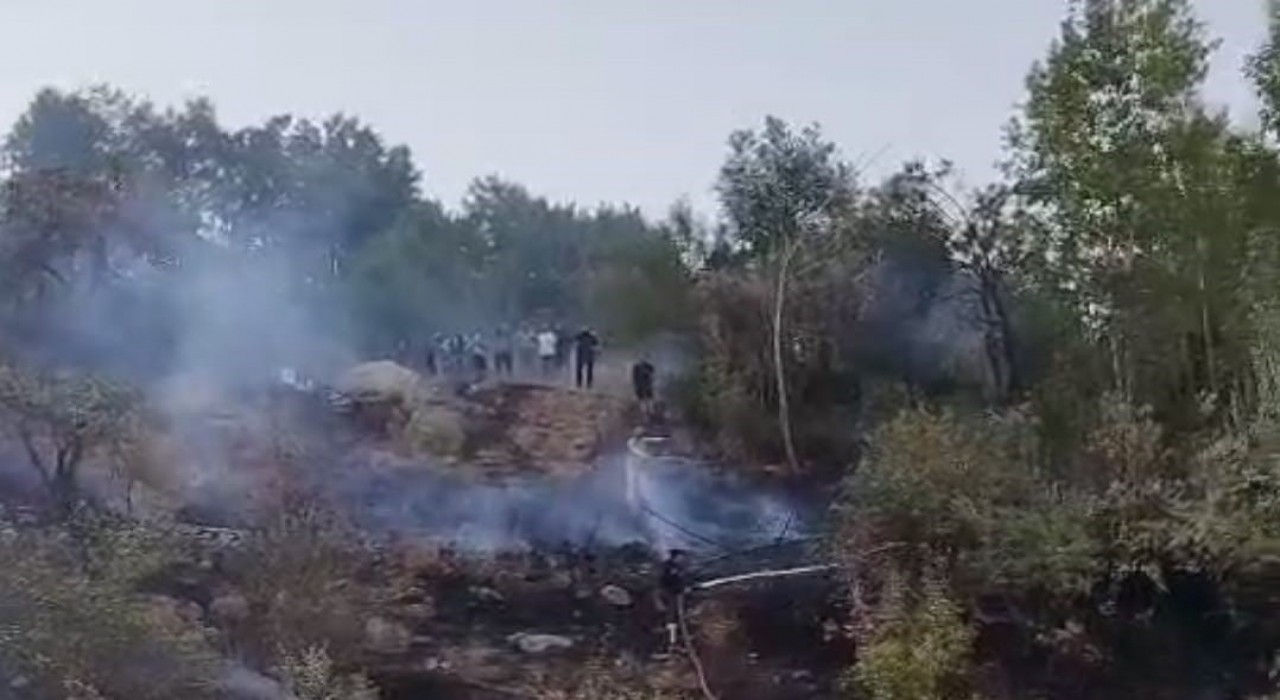 Hakkaride ormanlık alanda yangın