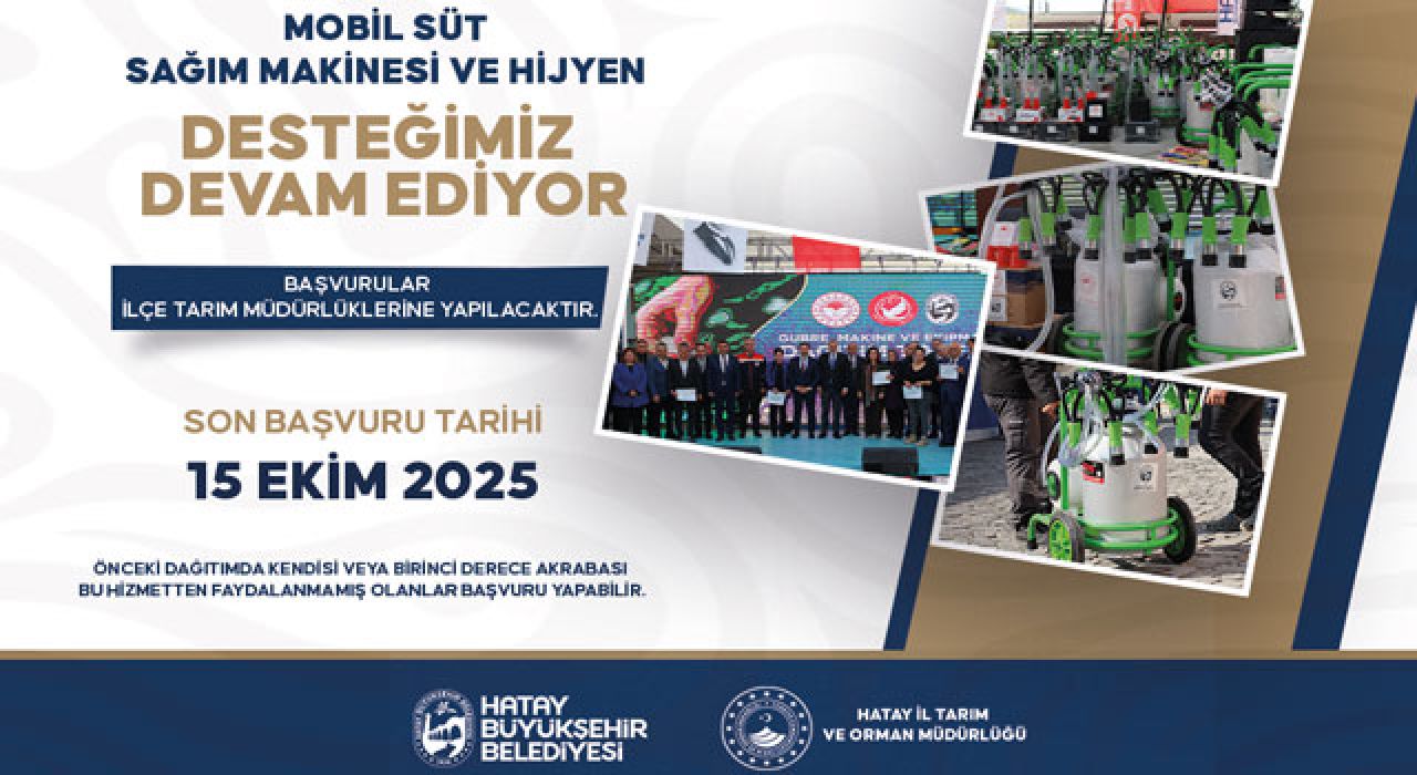 Hatay Büyükşehir’den Üreticiye Mobil Süt Sağım Makinesi Dağıtımı