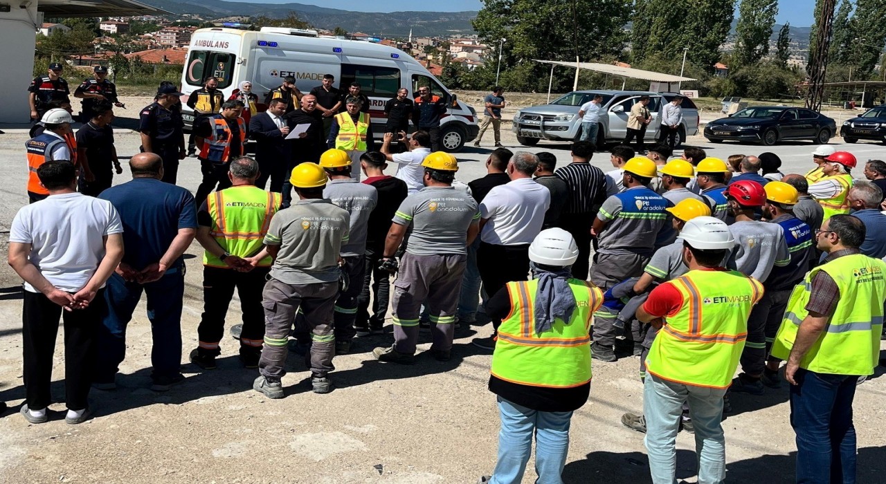 Hisarcık konsantratör tesislerinde yer üstü maden tatbikatı