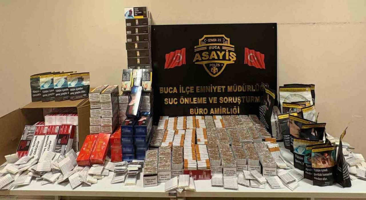 İzmirde kaçak sigara ve tütün operasyonu