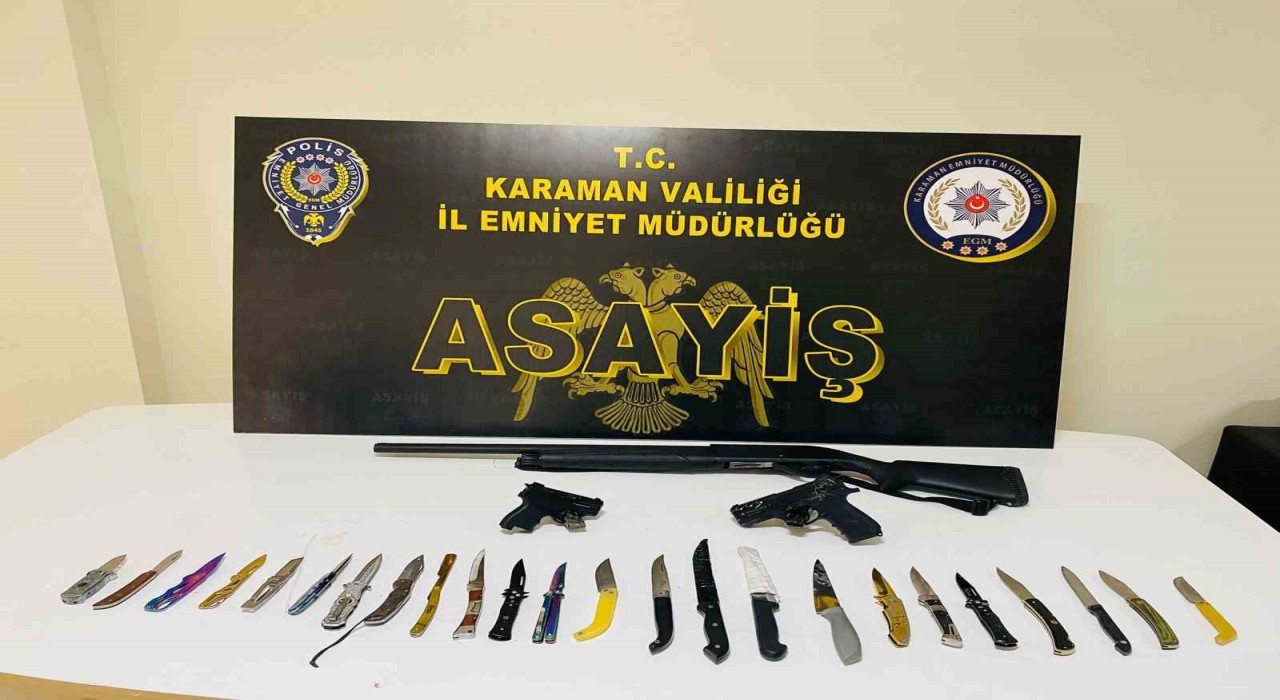 Karamanda uyuşturucu ve ruhsatsız silahlar ele geçirildi