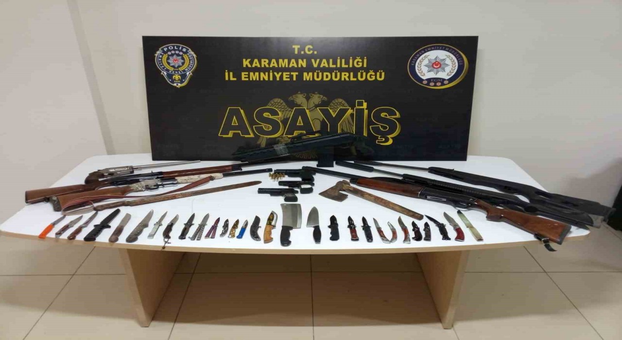 Karamanda uyuşturucu ve ruhsatsız silahlar ele geçirildi: 8 kişi tutuklandı
