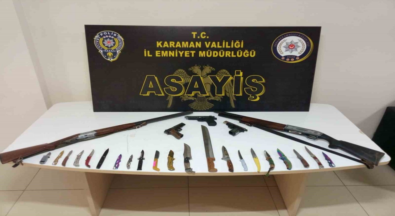 Karamanda uyuşturucu ve silahlar ele geçirildi: 13 kişi tutuklandı