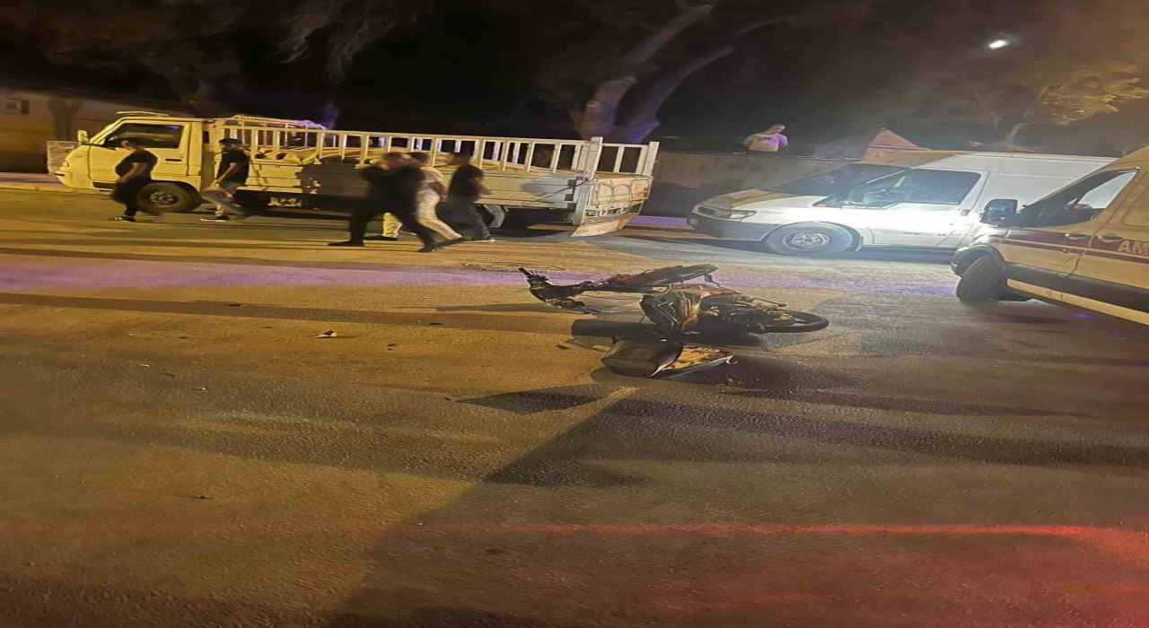 Karapınarda motosiklet otomobille çarpıştı: 1 yaralı