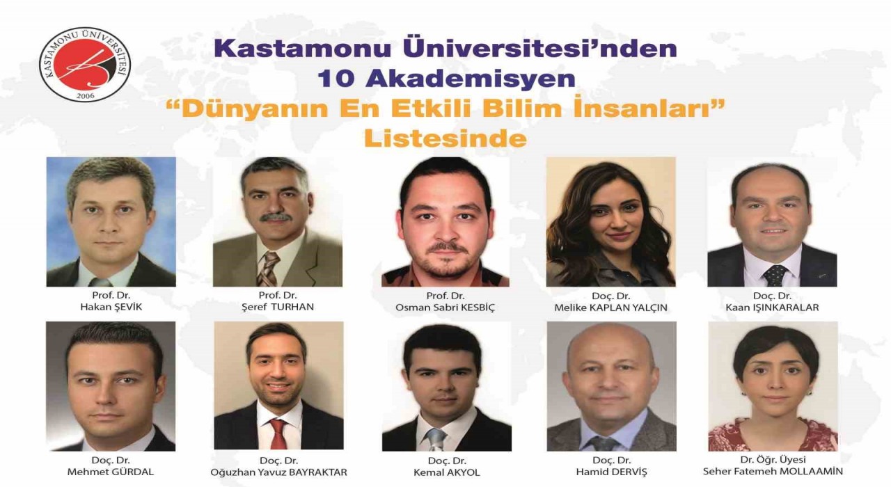 Kastamonu Üniversitesindeki 10 akademisyen, en etkili bilim insanları listesinde