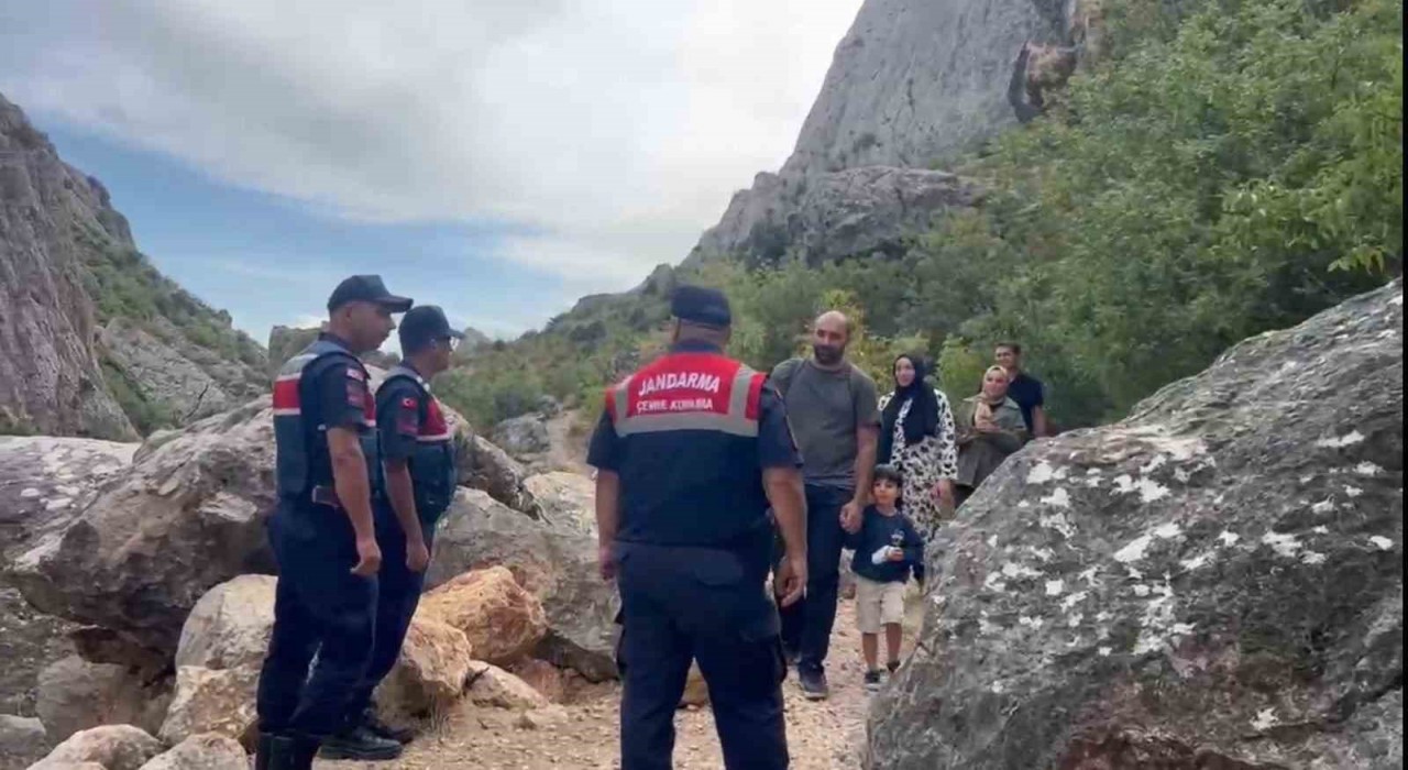 Kazankaya Kanyonunda Jandarma ekipleri denetim gerçekleştirdi