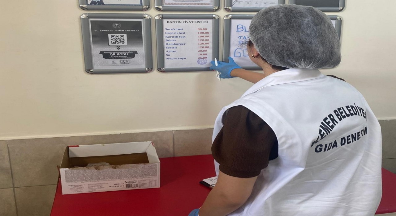 Kemerde zabıta okul kantinlerindeki denetimlerini sürdürüyor