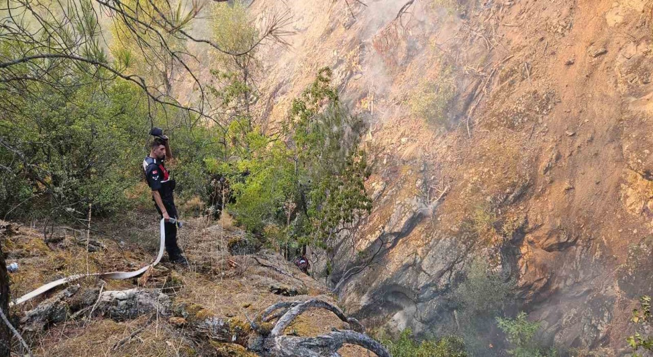 Kepsutta başlayan yangına müdahale sürüyor