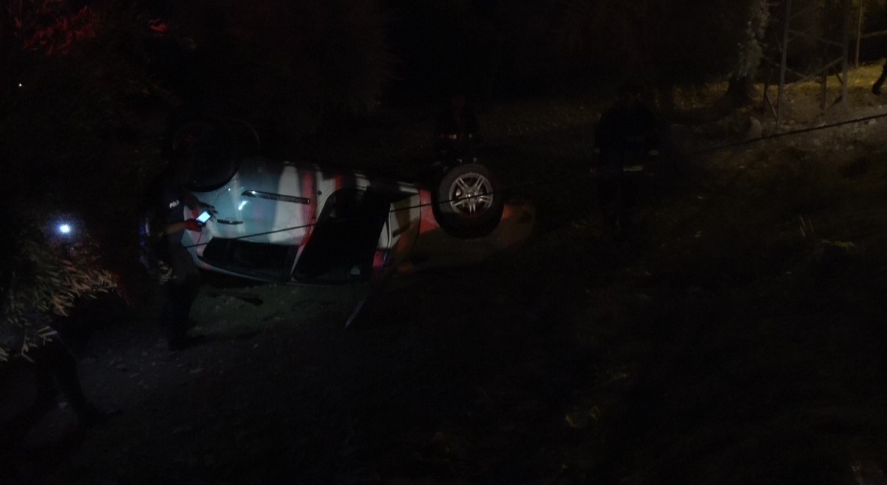 Kontrolden çıkan otomobil zeytin tarlasına girdi: 1 yaralı