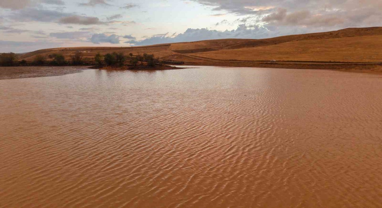 Kuruyan gölet sağanak yağışla yeniden doldu: Su seviyesi yüzde 50yi aştı