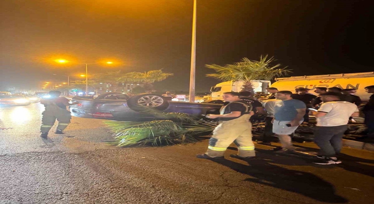 Mardinde takla atan otomobil sürücüsü yaralandı