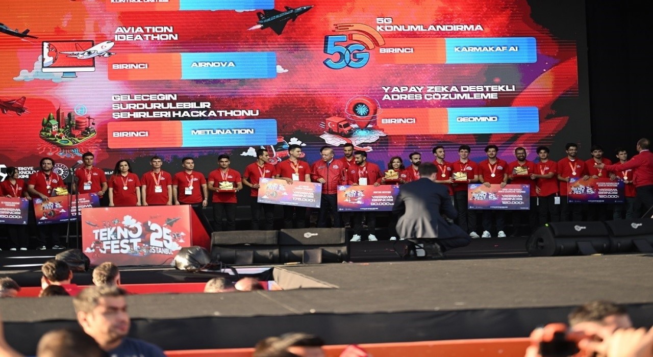 MCBÜlü öğrenciler ödülünü Cumhurbaşkanı Erdoğandan aldı