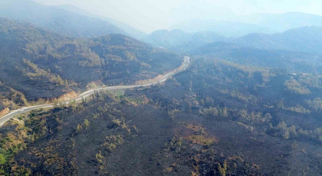 Muğlada yangın felaketinin boyutu drone görüntüleriyle ortaya çıktı