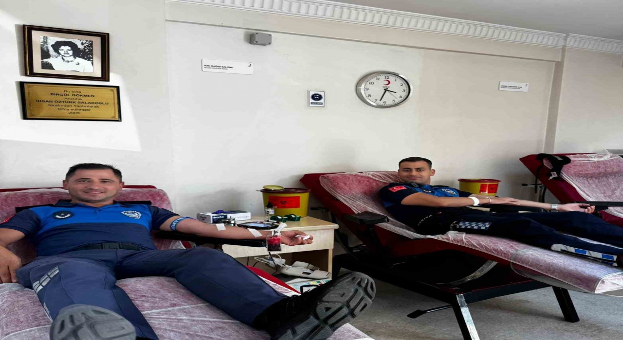 Muğlada Zabıta Haftası kapsamında Kızılaya kan bağışı