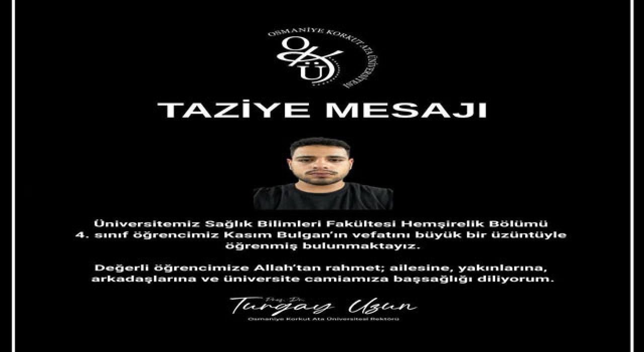 OKÜ Öğrencisinden Acı Haber