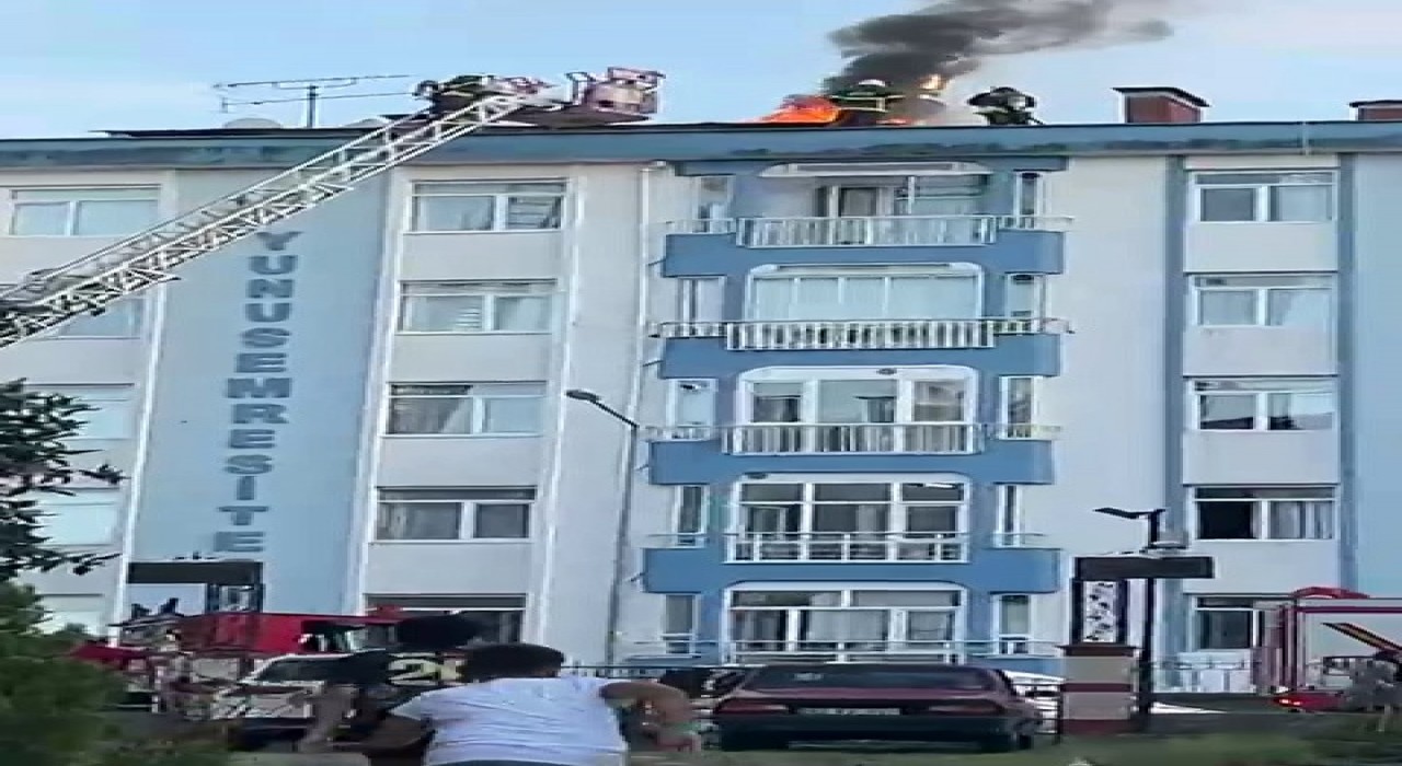 Orduda membran tadilatı sonrası çatı yangını