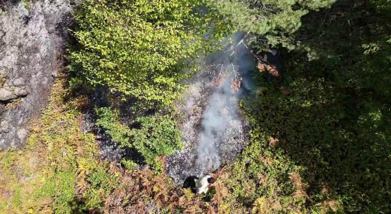 Orman yangınının 2nci gününde de soğutma çalışmaları sürüyor