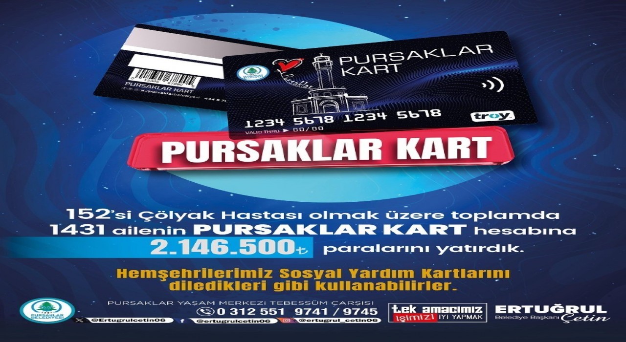 Pursaklar Belediyesinden ihtiyaç sahiplerine destek ödemesi