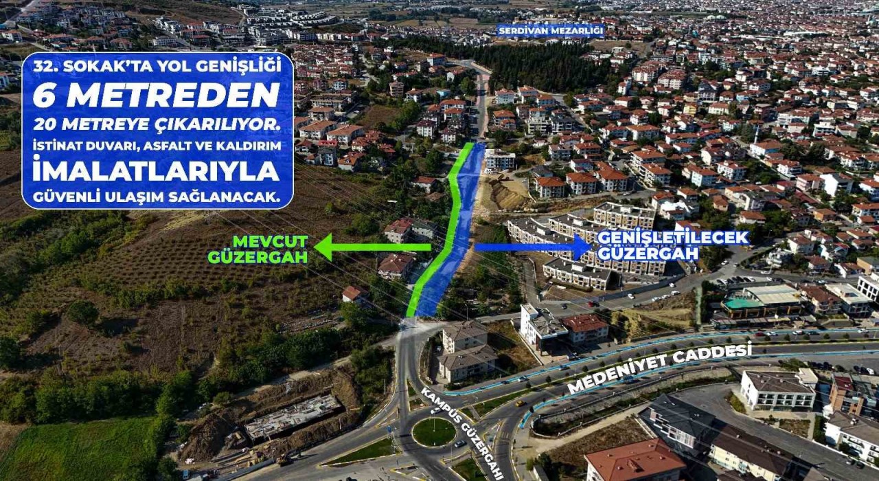 Sakarya Büyükşehirden Serdivanın trafik yükünü hafifletecek hamle