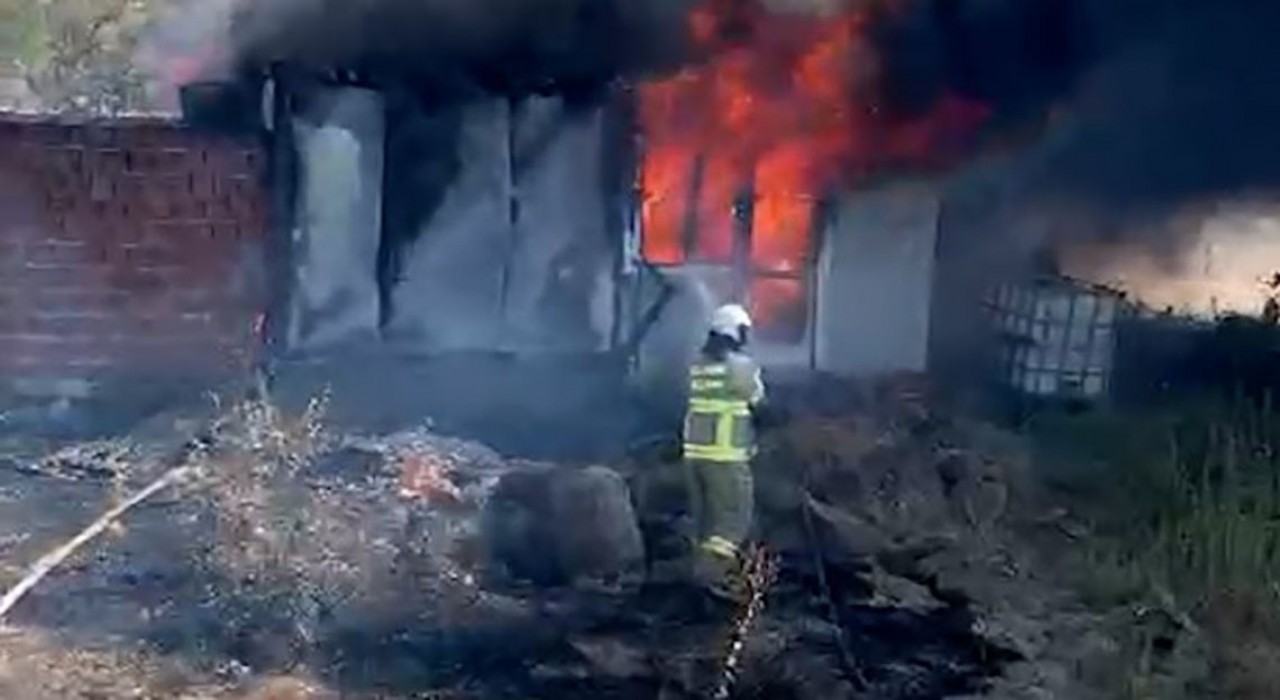 Sındırgıda güneş panelinden çıkan yangın korkuttu